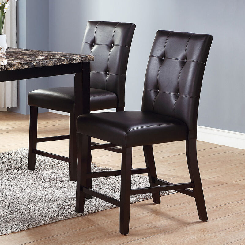Streamdale Leroux Upholstered Counter Height Chairs In Espresso Finish, Set Of 2 image number 3