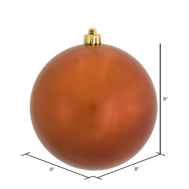 Vickerman 8" Burnished Orange Candy Ball Ornament image number 1