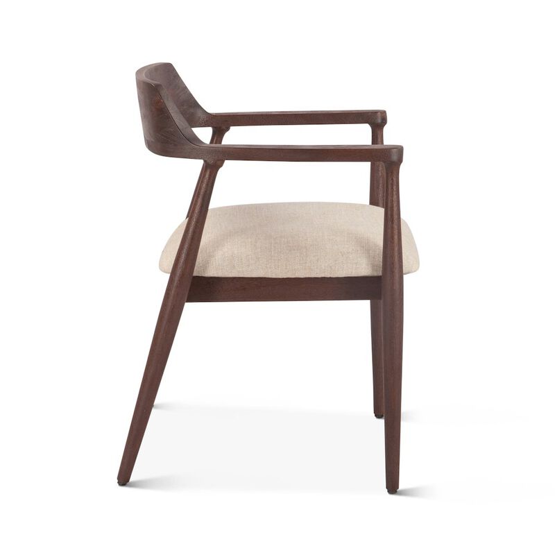 World Interiors Oxford Upholstered Dining Chair with Walnut Finish