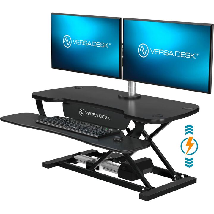 VersaDesk PowerPro® 36"W Electric Adjustable Standing Desk Converter, Black