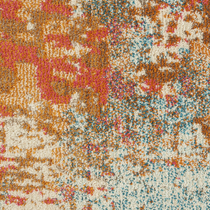 HomeRoots Abstract Distressed Non Skid Area Rug