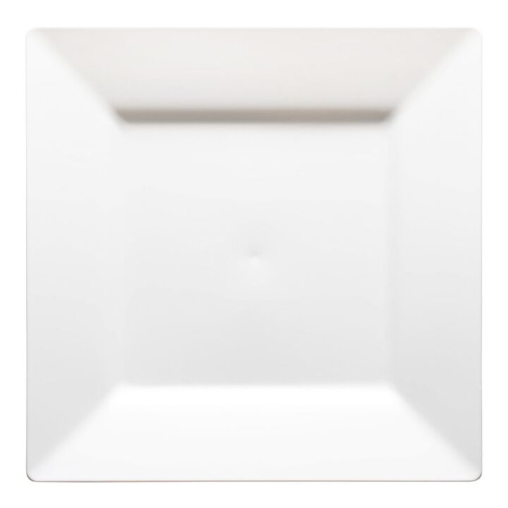 9.5" White Square Plastic Dinner Plates (120 Plates)