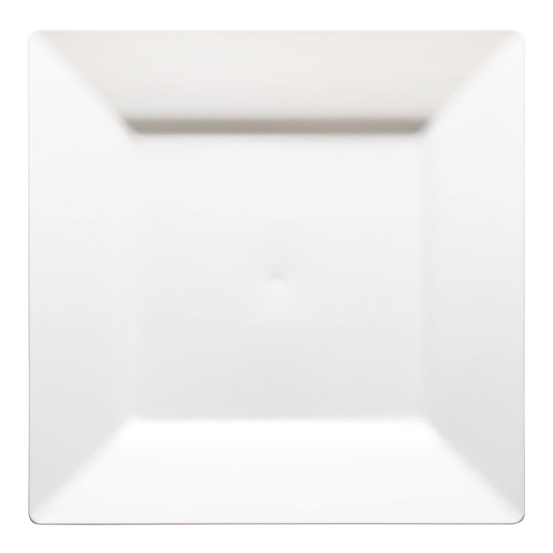 9.5" White Square Plastic Dinner Plates (120 Plates) image number 0