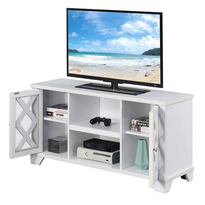 Convenience Concepts Gateway TV Stand with Storage Cabinets and Shelves, White