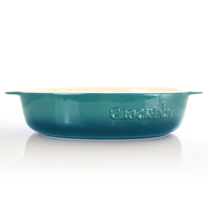 Crock Pot Artisan 2.5 Quart Oval Stoneware Casserole with Lid in Gradient Teal