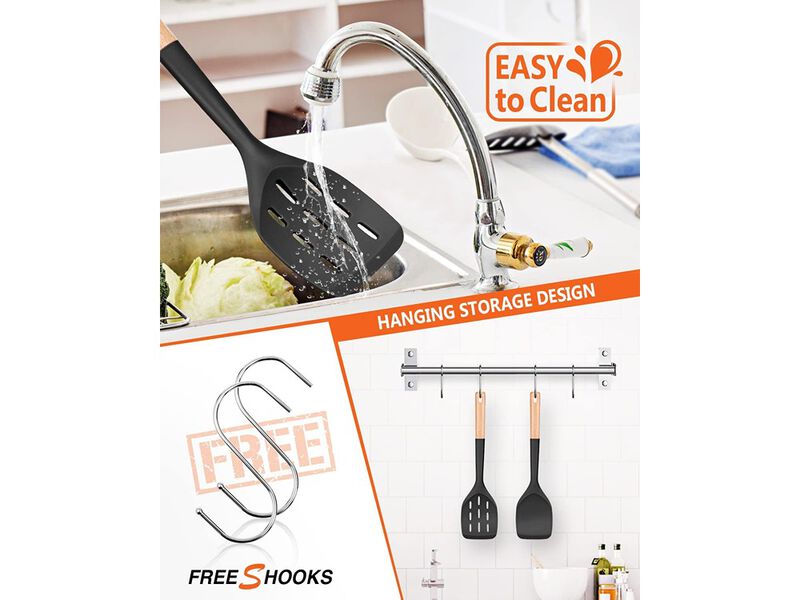 Pack of 2 Silicone Spatula, Non Stick Cooking Utensil Set image number 3