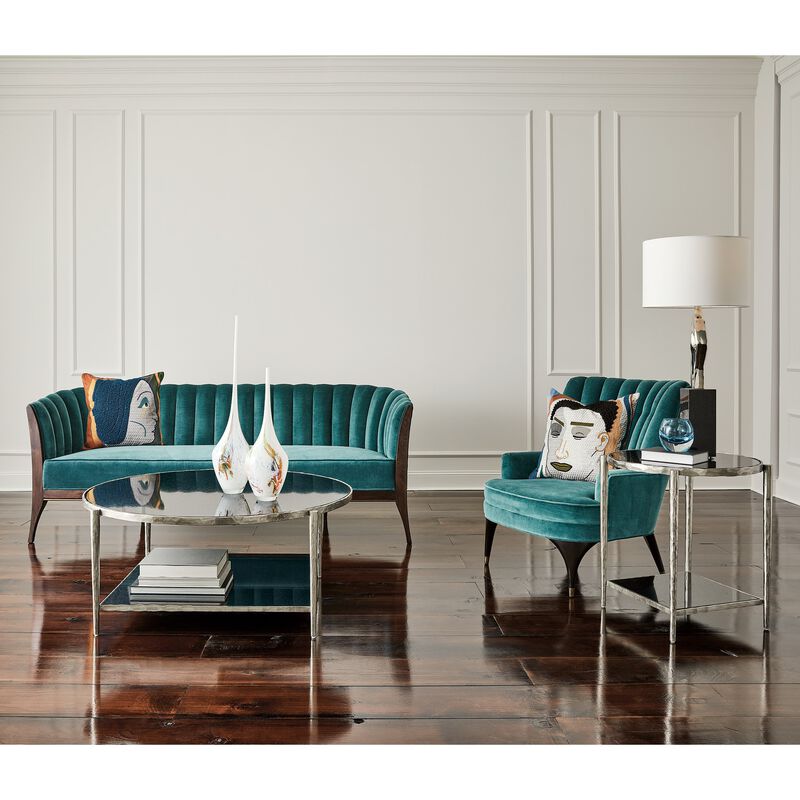 Circle/Square Silver Side Table