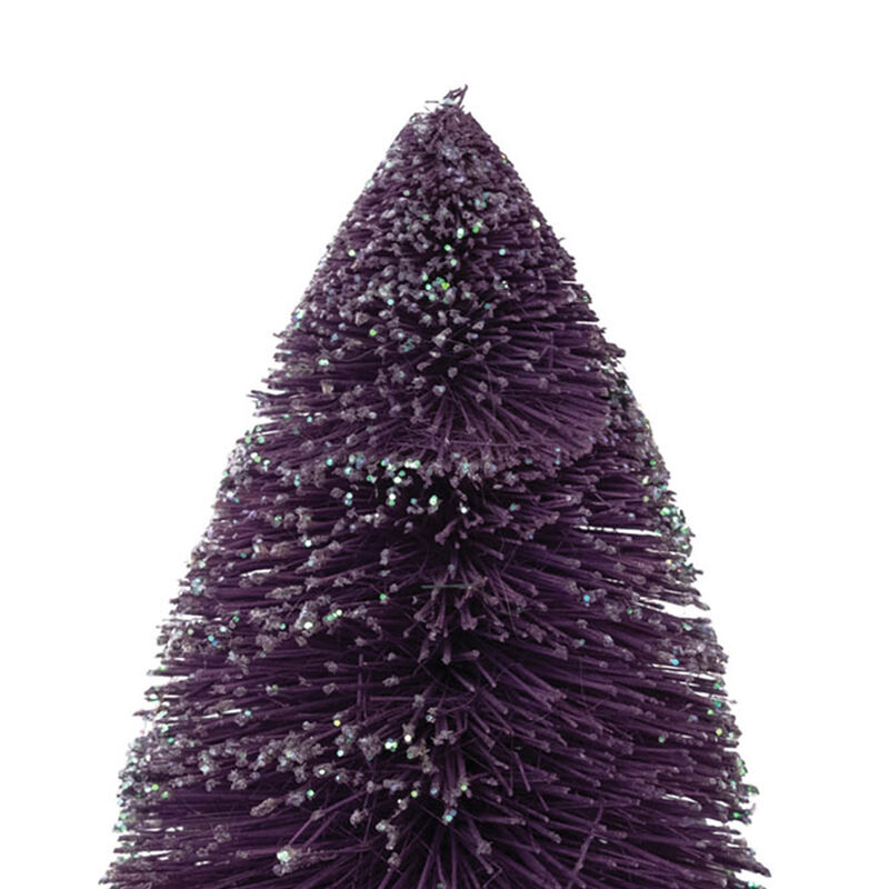 Bottle Brush Tree with Wood Base and Glitter, Purple Ombre image number 2