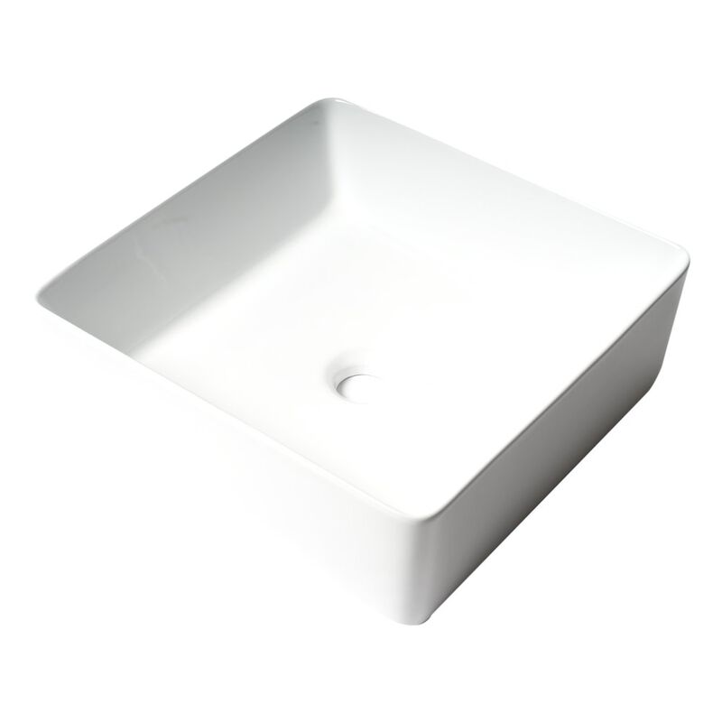 ALFI brand White 16 Modern Square Above Mount Ceramic Sink