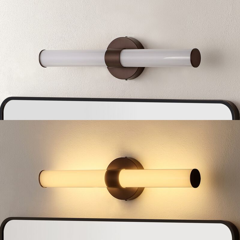 Brooks Industrial Mid Century Iron Integrated LED Vanity Light