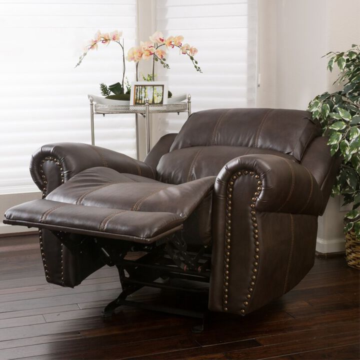 Merax Faux Leather Manual Glider Standard Recliner