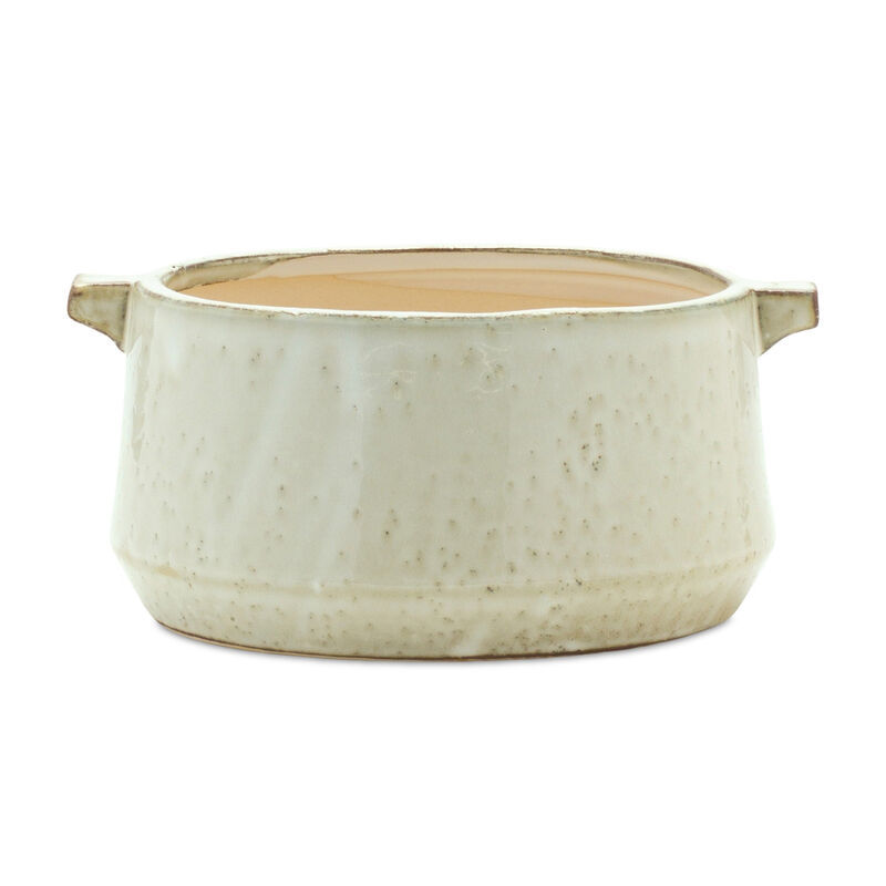 Hivvago Beige Clay 5.54113 ounce Round Pot Planter
