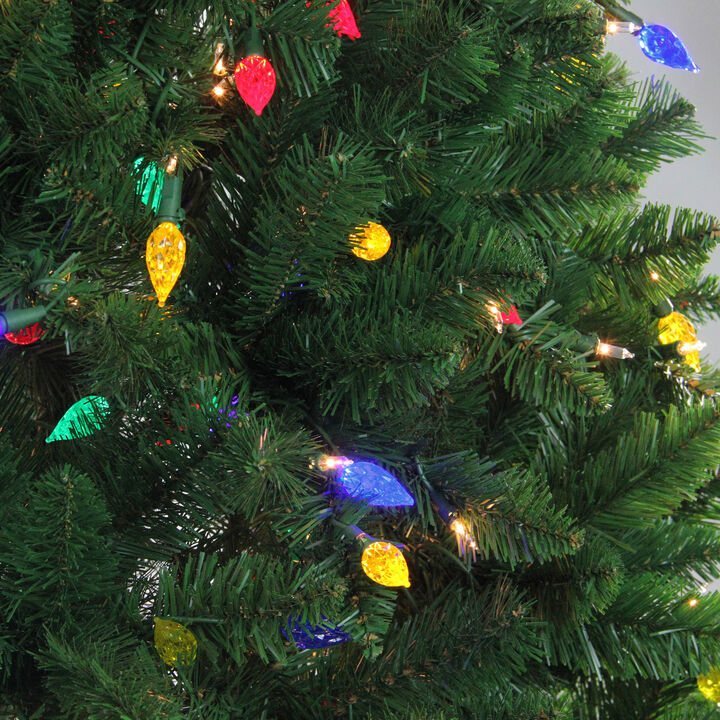 7.5' Pre-Lit Medium Huron Pine Artificial Christmas Tree - Dual Color LED Lights