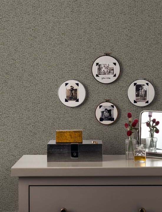 Surrey Chocolate Basketweave Wallpaper