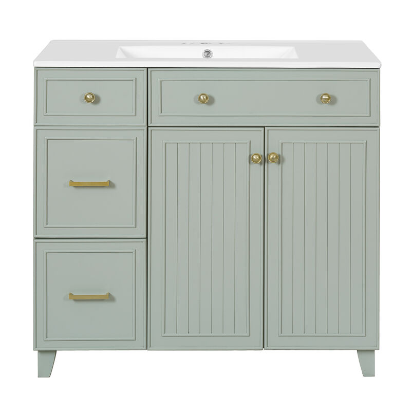 Merax 36" Modern Bathroom Vanity with Ceramic Sink