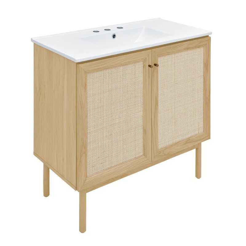 36" Freestanding Bathroom Vanity with 3-Hole Widespread Sink Top image number 1