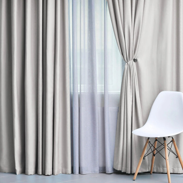 Set of 2 Solid Room Darkening Curtains &ndash; Durable & Machine Washable