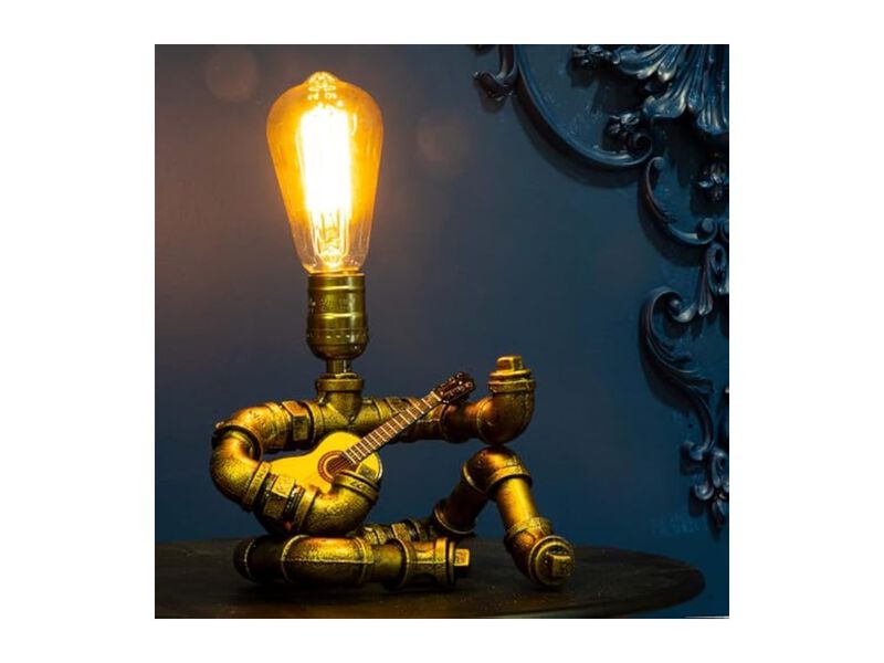 Industrial Retro Steampunk Metal Robot Table Lamp For Bedroom Living Room image number 3