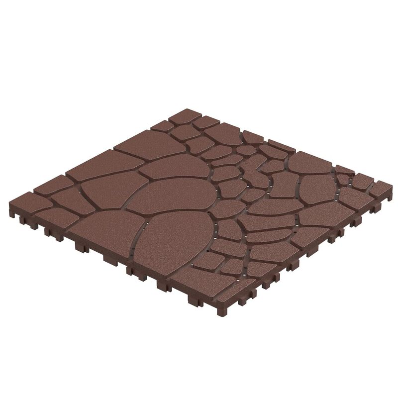 Interlocking Deck Tiles Outdoor Waterproof 44 Pack, Plastic Snap Together Patio Flooring Tiles for Balcony, Porch, Backyard, Easy Install image number 1