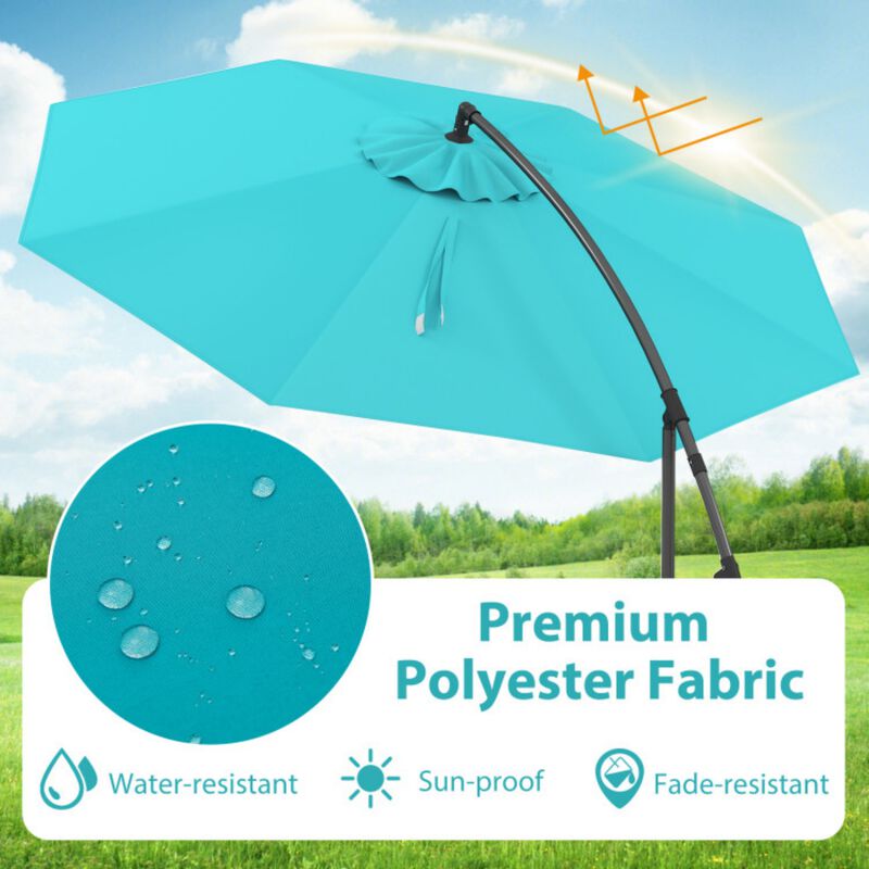 10 Feet Offset Umbrella with 8 Ribs Cantilever and Cross Base image number 6