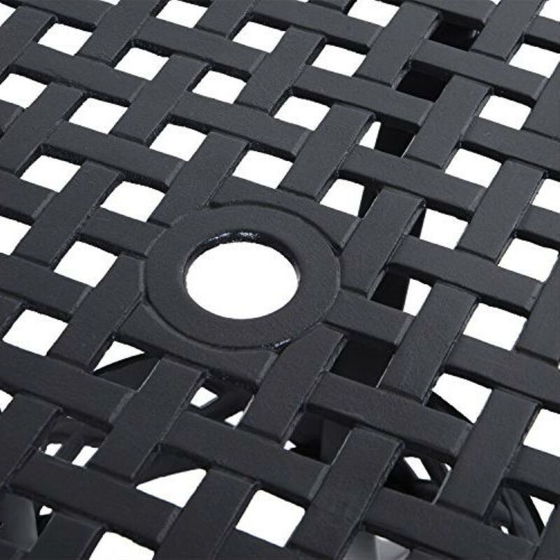 Hivvago Round Metal 33-inch Outdoor Patio Table in Black Cast Aluminum