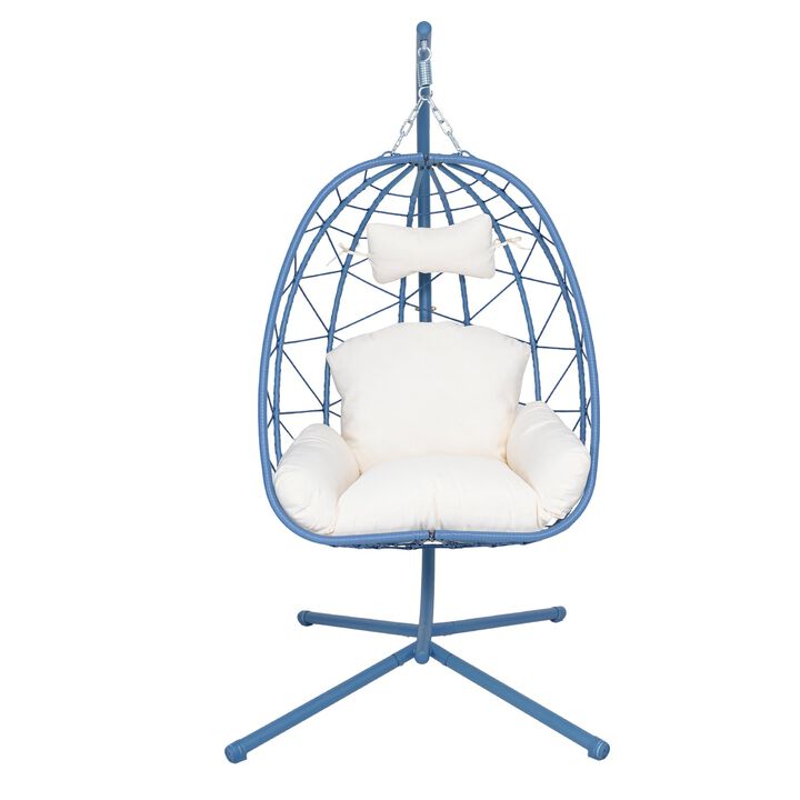 Hivvago Wicker Hanging Egg Chair with Stand