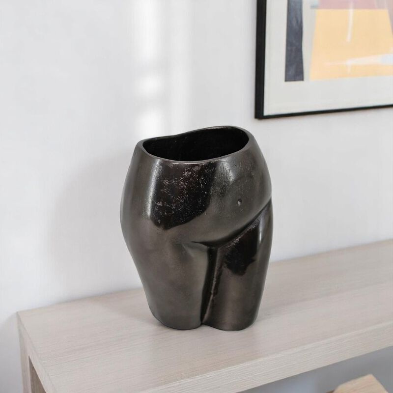 Hivvago 8 Inch Antiqued Bronze Cast Aluminum Female Form Table Vase