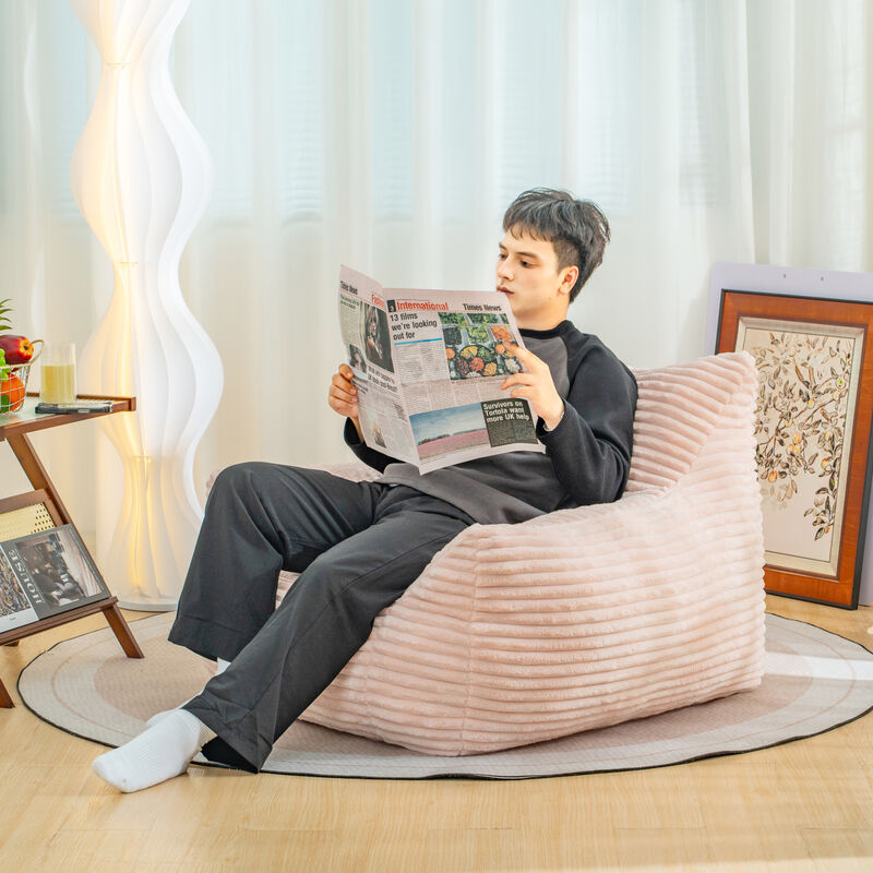 GOODSILO Oversized Comfort Bean Bag Chair with Supportive Armrests for Ultimate Lounging Relaxation image number 3