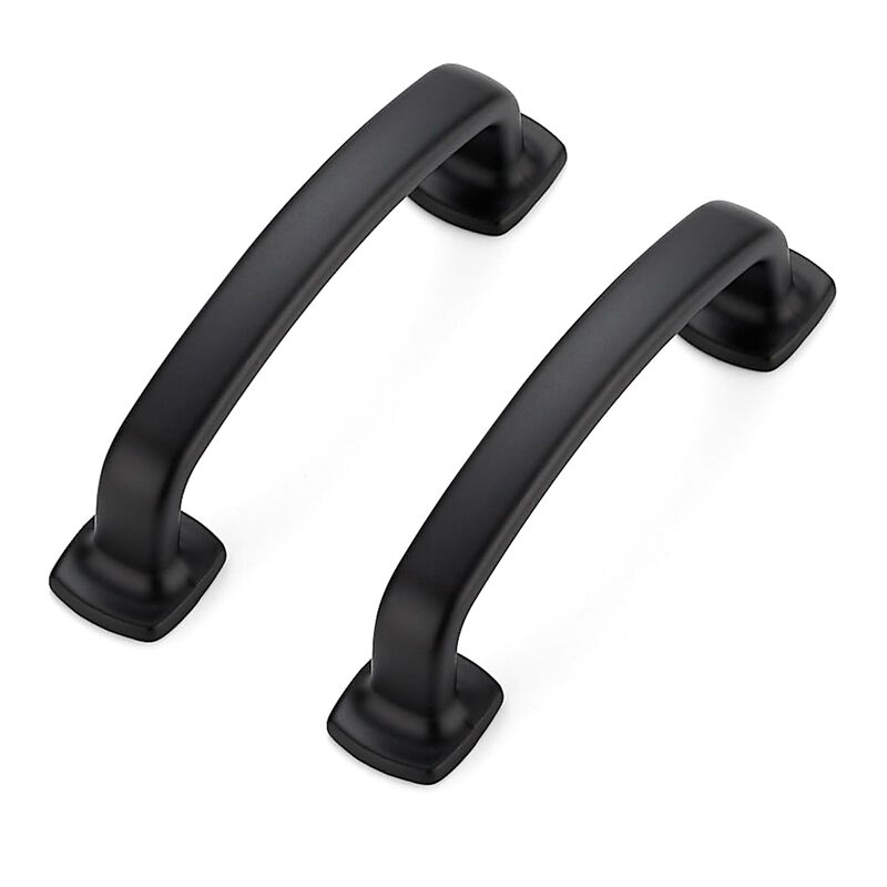 Ravinte Decor 3 Pack Cabinet Handles Arch Cabinet Pulls - 3 Inch Drawer Pulls Black Kitchen Closet Handles Curved Dresser Hardwa