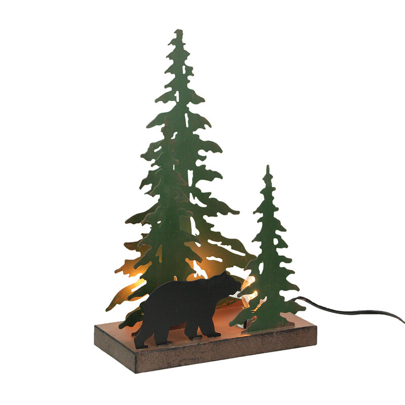 Rustic Metal Black Bear Forest Accent Lamp Decorative Woodland Cabin Home Decor image number 8