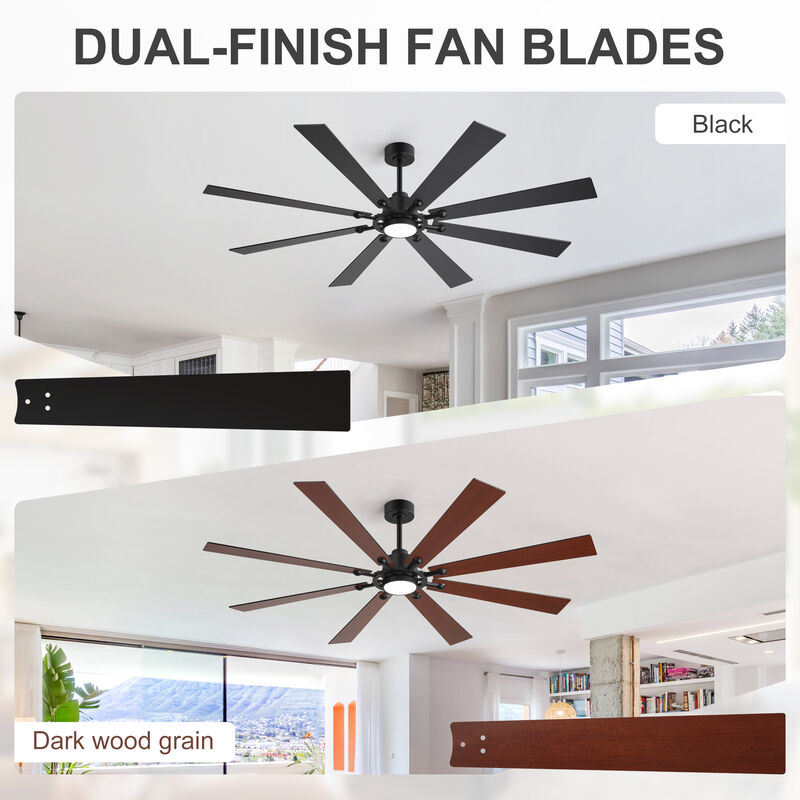 Breezary 72" Ceiling Fan with Light and Remote Control, 8 Blade, 6 Speed image number 7