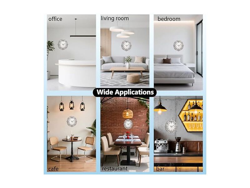 Retro Irregular Shape Flat Printed Wall Clock 5 Inch Silent Non Ticking image number 2