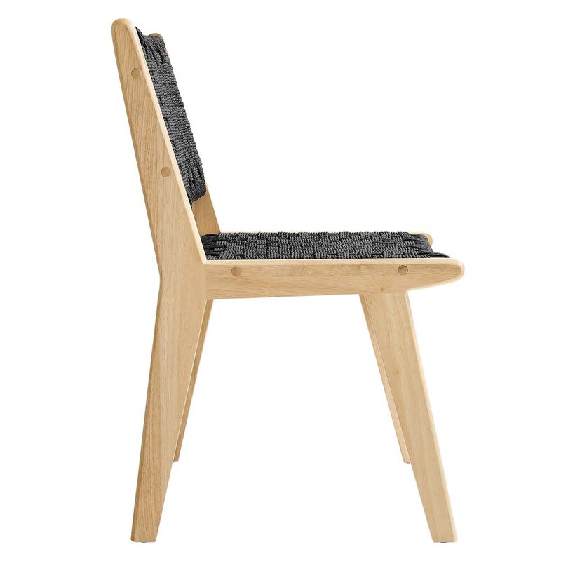 Saoirse Woven Rope Wood Dining Side Chair Set of 2 image number 4