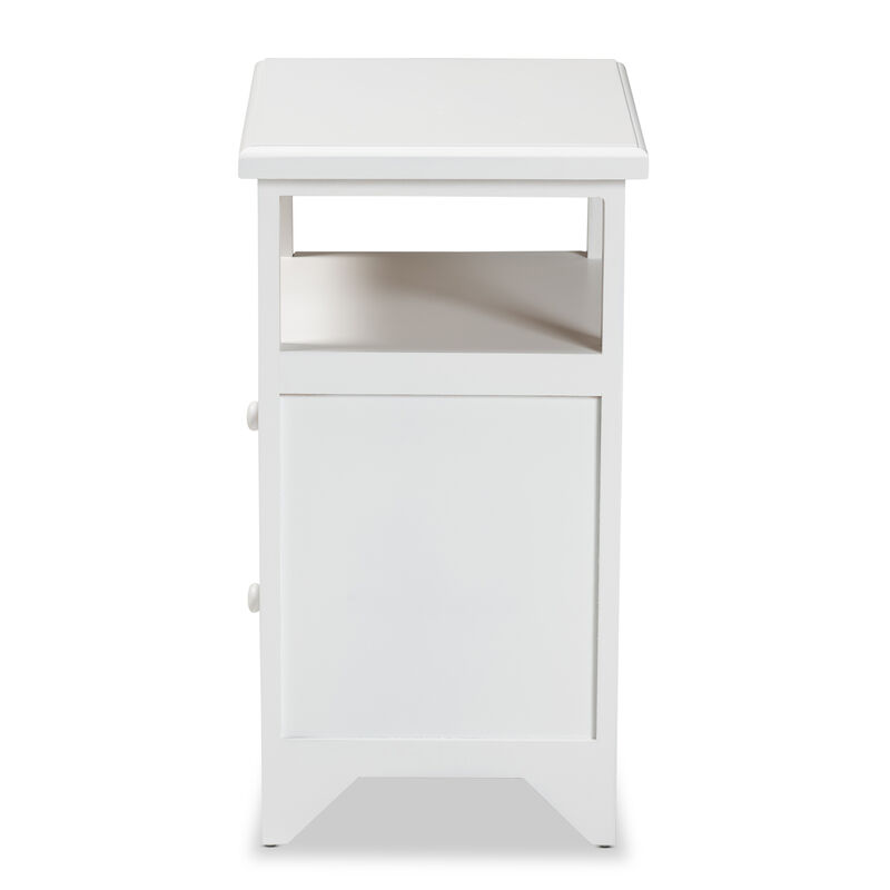 Baxton Studio Karsen Modern and Contemporary White Finished Wood 2 Drawer End Table