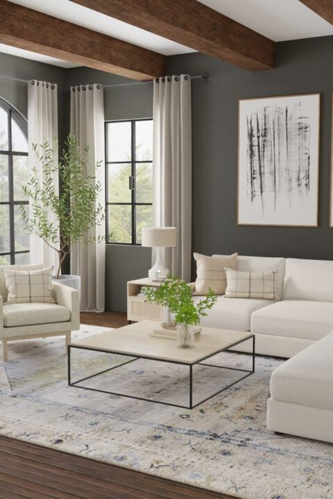 Melrose 39NZF Ivory/Green 5' x 7'6" Rug
