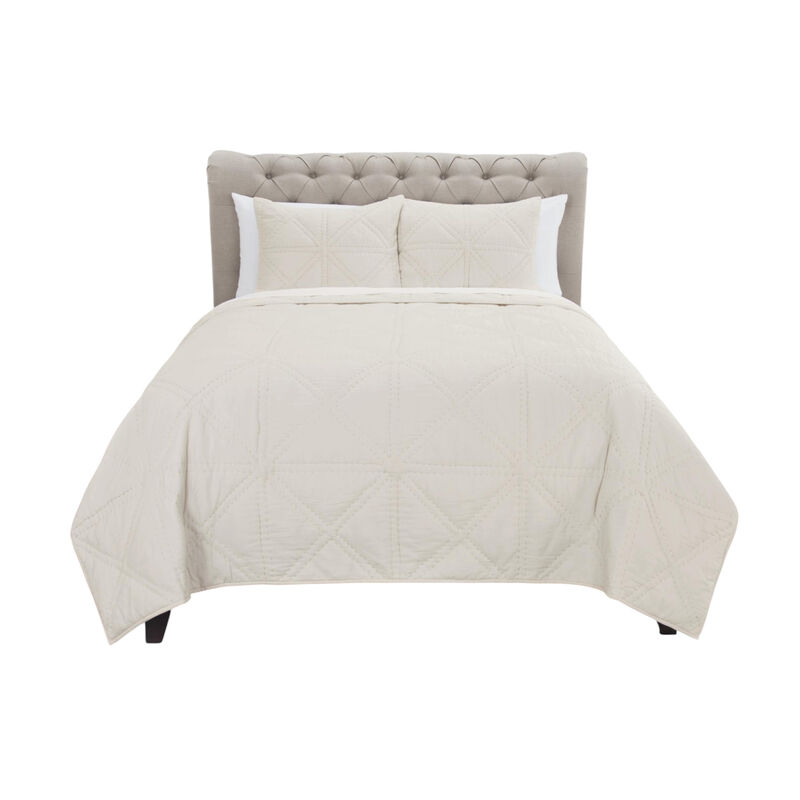 Geometric Cotton Down Alternative Comforter – 100% Cotton, 300 Thread Count, Machine Washable