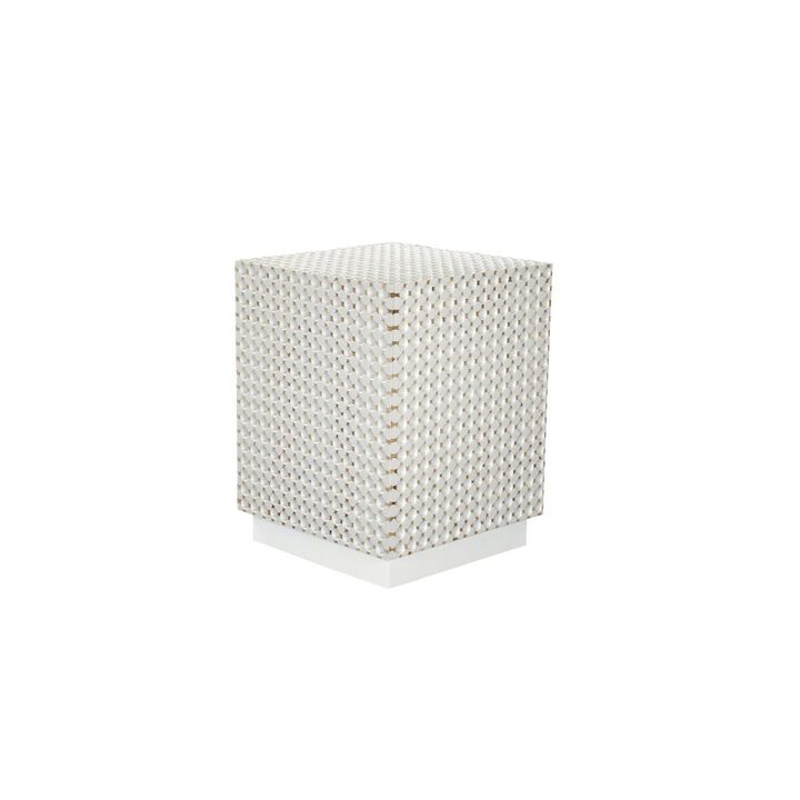 Carolina Chair & Table Dimple 24 High x 18  Square Accent Table - Whitewash