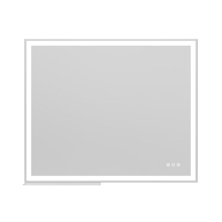 ELEMENT ACE LED Wall Mounted Bathroom Vanity Mirror with Adjustable White Warm Natural Light Anti-Fog Touch Switch Memory Function Smart Large Rectangular Bathroom Mirror