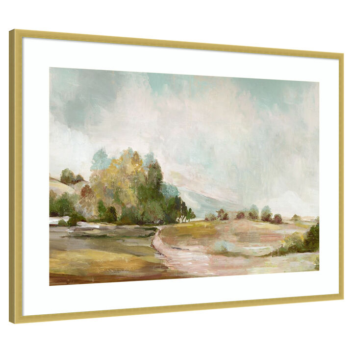 Calm Path Through Open Fields by PI Studio Wood Framed Wall Art Print