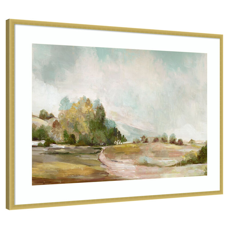 Calm Path Through Open Fields by PI Studio Wood Framed Wall Art Print image number 0