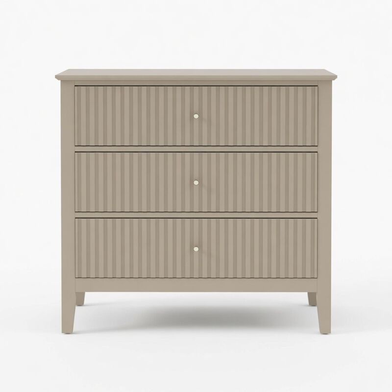 32" Assembled Wide Fluted Nightstand 3-Drawer image number 0