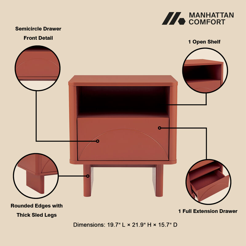 Ella Orange Nightstand