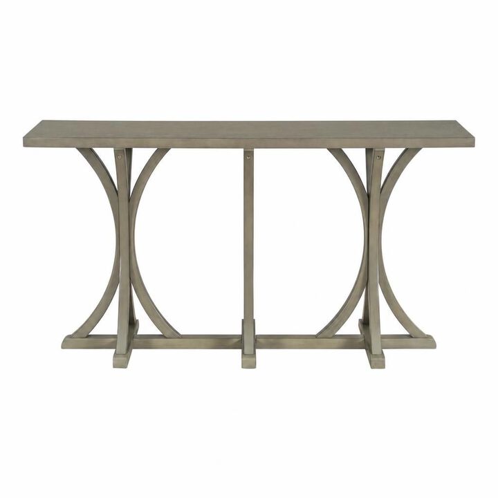 GOODSILO 59.8 Inch Farmhouse Wooden Console Table with Spacious Oak Veneer Tabletop for Entryway Living Room Hallway Behind Sofa