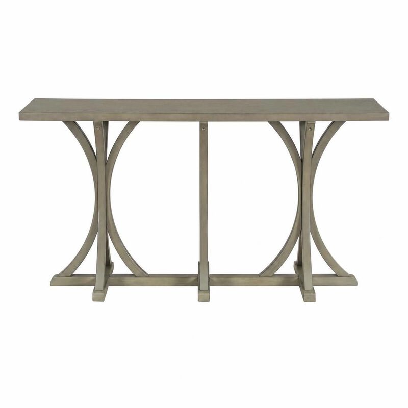 GOODSILO 59.8 Inch Farmhouse Wooden Console Table with Spacious Oak Veneer Tabletop for Entryway Living Room Hallway Behind Sofa image number 0