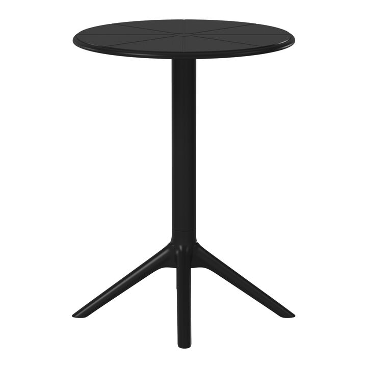 WestinTrends 23.5" Outdoor Polypropylene Resin Round Patio Bistro Dining Table for 2