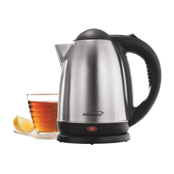 Brentwood 1.7 L Stainless Steel Electric Cordless Tea Kettle 1000W (Brushed)