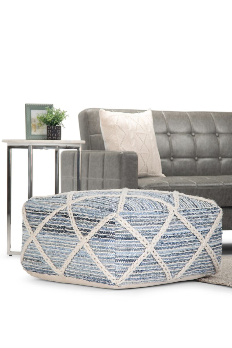 Simpli Home Cowan Square Pouf image number 2