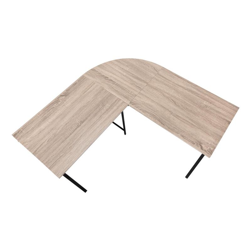 Computer Desk, Home Office, Corner, 55L, L Shape, Work, Laptop, Brown Laminate