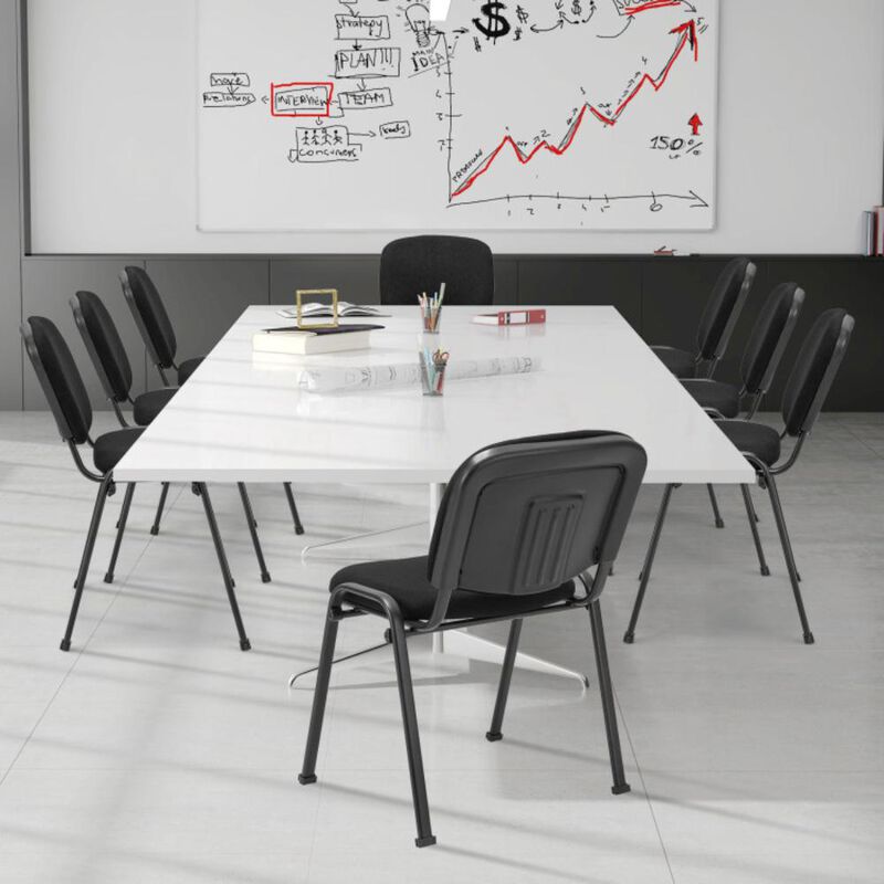 Hivvago Office Chair with Metal Frame and Padded Cushions for Conference Room-Set of 2