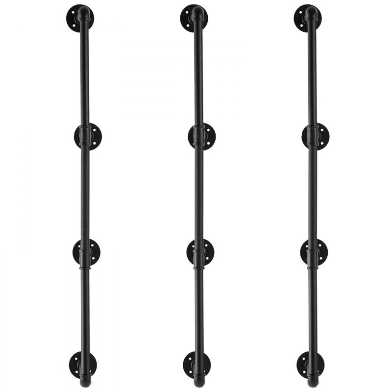 4-Tier Industrial Pipe Shelf Brackets Wall Mount Only, Wood Planks Not Included